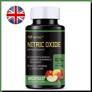 Nitric Oxide Booster Supplement-L-Arginine 60 Capsules L-Citrulline 1920mg Cap - Picture 1 of 8