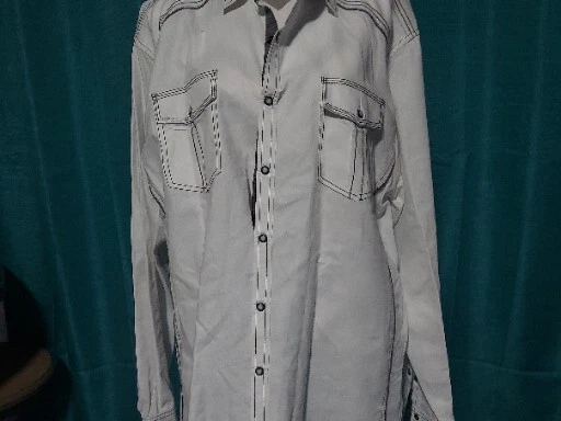 Camisa BKE Hombres Abotonada 2xl Blanca Perla A Presión Western Calce Atlético Bolsillos Foto 1 de 4