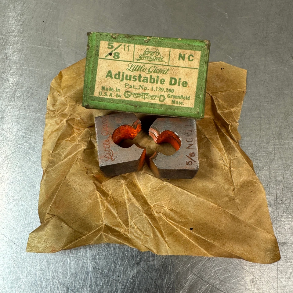 GTD Greenfield Tap and Die Little Giant 5/8" 11 NC Adjustable Pipe Dies w/ Box - Image 1 of 4