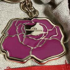 VALENTINO Garavani Rose Keychain Pink Key ring Flower Metal/004437 Used JAPAN