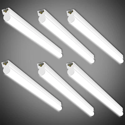 6Pcs LED Shop Lights T5 2FT Linkable Garage Light Fixtures Ceiling Lamps White - Image 1 of 4