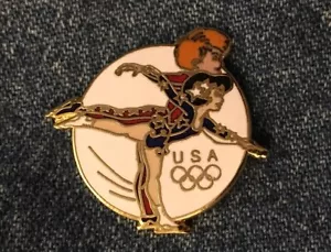 Paar Figur Eislaufen olympische Nadel ~'88 Calgary ~ Hanna-Barbera Olympikids Sammlung - Bild 1 von 1