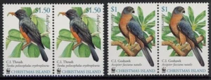 Christmas Island 2002 - $1& $1.50 WWF Endangered Birds - 2 x Joined Pairs - MNH - Picture 1 of 1