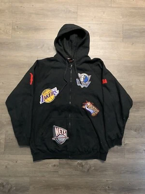 Vintage UNK NBA Teams Men's Patch Hoody 2XL Basketball Logos Sports Y2K 2000s - Image 1 of 4