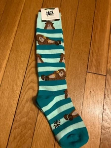 Sock it to Me junior knee high socks - My Otter Foot design - kid size 1-5 - Picture 1 of 2