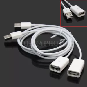 USB 2.0 STECKER AUF BUCHSE M/F VERLÄNGERUNG EXTENDER LADEKABEL KABEL 2X WEISS 1M - Bild 1 von 5