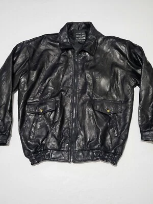 (#C) De colección Marca Maxam Cuero Genuino Grano Superior Piel de Cordero Negro Cremallera Completa (3X) Foto 1 de 4