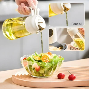 Olive Oil Vinegar Pourer Dispenser Glass Bottle Kitchen Tools Cooking UK - Picture 1 of 17