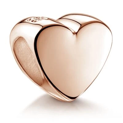 MATERIA Damen Herz Bead Rosegold Charm Liebe Anhänger Silber 925 rosé vergoldet - Bild 1 von 3