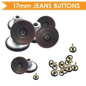 Dark Bronze Button Hammer On Denim Replacement Jeans Buttons Fixing Hand Tool - Picture 1 of 19