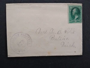 Michigan: Allouez 1881 Cover, Light Violet Keweenaw County Cancel, DPO - Picture 1 of 3