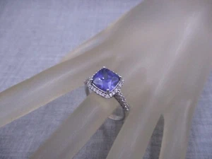 PAJ Designer Sterling .925 Blue CZ Cubic Zirconia Halo Style Ring Size 10 - Picture 1 of 11