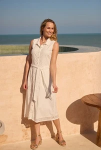 Weird Fish Alinda Cotton Broderie Shirt Dress - Picture 1 of 9
