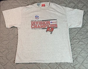 VINTAGE Tampa Bay Buccaneers Shirt Mens 2XL Gray Red Football NFL Playoffs 2005 - Picture 1 of 6