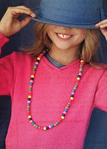 Girls Classic Sweater age 4 - 16 years EASY KNIT Knitting Pattern - Picture 1 of 1