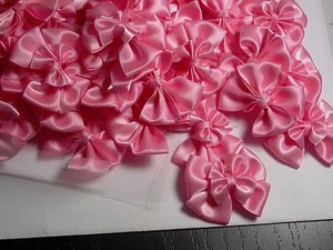 Paquete de 100 piezas de cinta de satén de poliéster rosa - cierre especial - Imagen 1 de 2