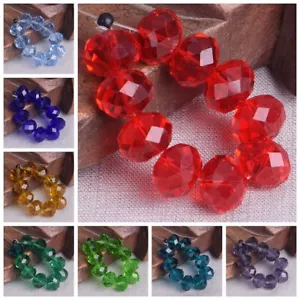 10 Stck. 14 mm Rondelle Facettiert Kristall Glas Lose Perlen für Schmuckherstellung Zum Selbermachen - Bild 1 von 27