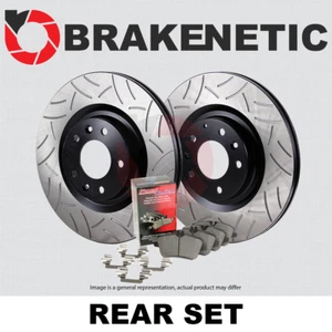 REAR BRAKENETIC Premium GT Slot Brake Rotors + Ceramic Pads BPK90846 - Picture 1 of 1