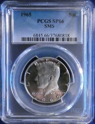 1965 PCGS SP66 SMS Toned Silver Kennedy Half Dollar CONECA DDO-002 No-272 - Image 1 of 4