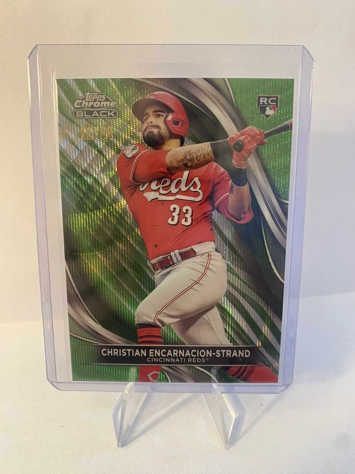 2024 TOPPS CHROME BLACK #88 Christian Encarnacion-Strand RC GREEN REFRACTOR /99