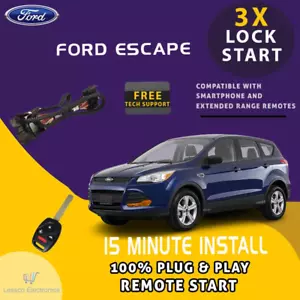 100% Plug and Play Remote Start fits: 2013-2016 Ford Escape w/ Key Start - Picture 1 of 5