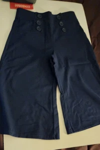 Brand-New Gymboree Girls Dark Blue Capris Pants with Button Accents Size 6 (LS) - Picture 1 of 4