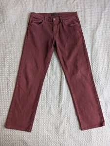 J Brand Jeans Men 32x28 Maroon Kane Stretch Straight Leg Keckley Remote Wash USA - Picture 1 of 15
