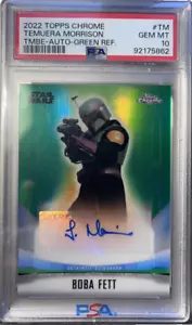 2022 Topps Chrome BOBA FETT Temura Morrison auto /99 PSA 10 GREEN FOIL MANDALORE - Picture 1 of 2