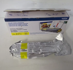 GENUINE BROTHER COLOR TONER CARTRIDGE TN-221Y YELLOW - Picture 1 of 8