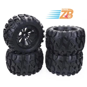 Rc Monster Truck Blue Wheels & Tires Set for Arrma Granite Fazon Vorteks - Picture 1 of 4
