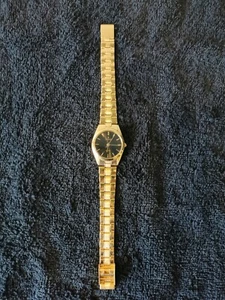 Montre watch quartz femme Marquis fond noir boitier doré style habillé - Picture 1 of 6