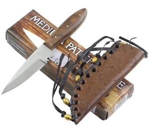 Western Style Patch Knife Fixed Blade with Sheath Fringe and Bead Trim 6.5" Ovl - Picture 1 of 6