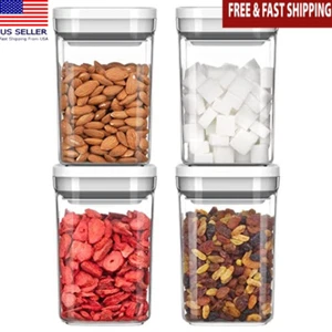 4 Pack Airtight Food Storage Container Set Kitchen Pantry Organizer Canisters - Picture 1 of 6