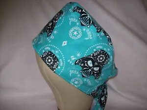 Men/Women Surgical Scrub Cap Lined SW Sugar Skulls Very Cool 100% Cotton - Picture 1 of 4