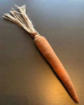 Primitive Grungy Stuffed Carrot Spring Easter Decor 12 inches - Image 1 of 3
