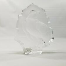 Large Mats Jonasson Eagle Signature Collection Lead Crystal Sculpture