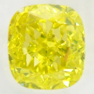 Cushion Shape Diamond Fancy Yellow Color Enhanced 1.12 Carat SI1 IGI Certificate - Picture 1 of 6