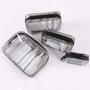 Stylish Women's Transparent Makeup Bag with Zipper Closure - Travel Essentials - Picture 1 of 21