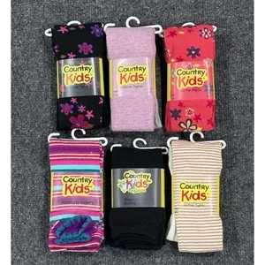 Toddler Girls Cotton Tights/Footless Tights Lot - 6 Pairs - Picture 1 of 1
