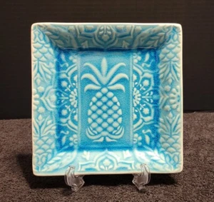 Pineapple Turquoise Stoneware Salad Plate by ROSCHER & CO. - Picture 1 of 9