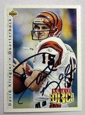 David Klingler Autograph Card - Cincinnati Bengals Rookie Force - Auto Signed RC