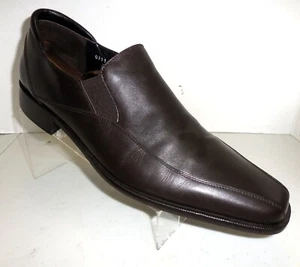Donald J Pliner Mens BROWN Leather Loafers 11 M Made in the Mountains of Italy - Picture 1 of 12