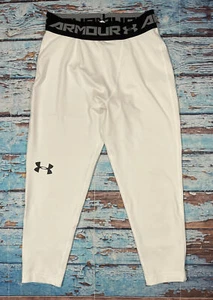UNDER ARMOUR compression pants Mens medium white capri cropped - Picture 1 of 5