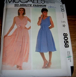UNCUT 60-70s-80s VINTAGE McCall's PATTERNS MISS SIZE 8 TO 18  DRESS & SASH# 8058 - Picture 1 of 1