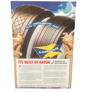 Vintage 1938 Goodyear gebaut aus Rayon Werbung Werbung - Bild 1 von 3