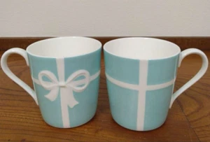 Tiffany & Co Blue Ribbon Becher Tasse 2 Stück mit Box Japan Neu - Bild 1 von 3