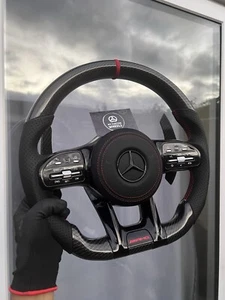 Mercedes Benz Customizable Carbon SteeringWheel A/C/E/S/G Class Amg Plug & Play - Picture 1 of 4