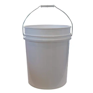 5 Gallon Plastic Bucket Heavy Duty White Paint Pail Storage Buckets 10-Pack - Picture 1 of 12