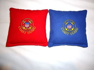 8 Cornhole Bag Bean Set Embroidered U S United States Coast Guard - Picture 1 of 1