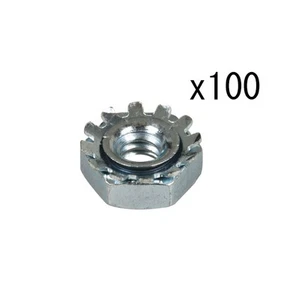 White Zinc Plated Screw Hex Nuts W/ Lock Washer X100 Thread: 1/4-20 Hex: 7/16 - Picture 1 of 3